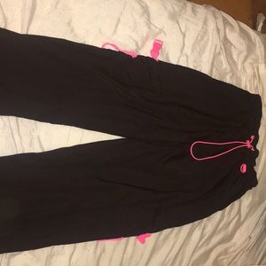 Pink and black (windbreaker pants)
